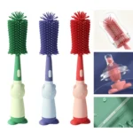 Portable 3 In 1 Food Grade Silicone Bottle Brush Set Multipurpose Baby Bottle Straw Cleaner Brush - Image 2