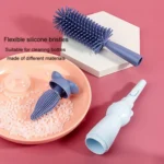 Portable 3 In 1 Food Grade Silicone Bottle Brush Set Multipurpose Baby Bottle Straw Cleaner Brush - Image 12