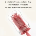 Portable 3 In 1 Food Grade Silicone Bottle Brush Set Multipurpose Baby Bottle Straw Cleaner Brush - Image 5
