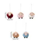 Christmas Tree Wooden Lambskin Lamb Pendant Holiday Decorations - Image 2