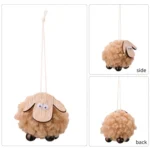 Christmas Tree Wooden Lambskin Lamb Pendant Holiday Decorations - Image 3