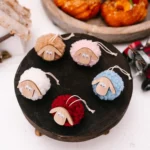 Christmas Tree Wooden Lambskin Lamb Pendant Holiday Decorations - Image 5