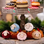 Christmas Tree Wooden Lambskin Lamb Pendant Holiday Decorations - Image 7