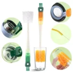 5 In 1 Multifunctional Cup Brush Long Carrot Washing Bottle Cup Lid Groove Cleaning Brush - Image 2