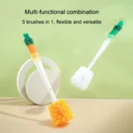 5 In 1 Multifunctional Cup Brush Long Carrot Washing Bottle Cup Lid Groove Cleaning Brush - Image 6