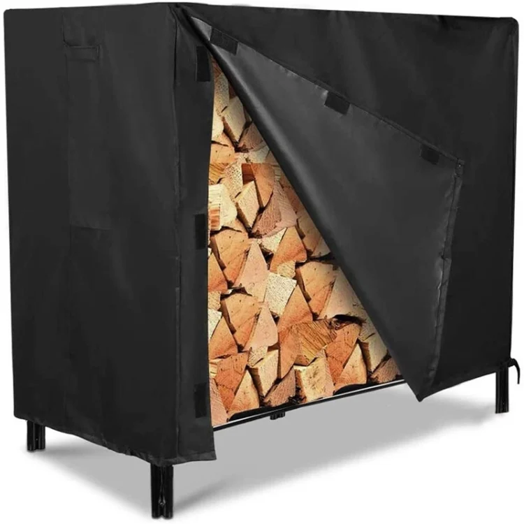 Rustic Thickened Oxford Cloth Firewood Cover Outdoor Patio Fireplace Firewood Frame Waterproof Shade