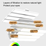 4 Heads Horizontal LED Eye-Care Table Lamp Children Study Desktop Reading Light With Pen Holder - Image 9