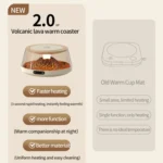 Simulation Volcano Heating Cup Mat 50-80 degrees Celsius Temperature Adjust with Atmosphere Light,US Plug - Image 5