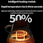 Simulation Volcano Heating Cup Mat 50-80 degrees Celsius Temperature Adjust with Atmosphere Light,US Plug - Image 7