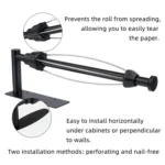 Kitchen Stainless Steel Paper Towel Holder With Damping Cabinet No Punch Roll Paper Cling Film Holder - Image 2