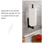 Kitchen Stainless Steel Paper Towel Holder With Damping Cabinet No Punch Roll Paper Cling Film Holder - Image 4