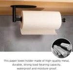 Kitchen Stainless Steel Paper Towel Holder With Damping Cabinet No Punch Roll Paper Cling Film Holder - Image 5