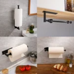 Kitchen Stainless Steel Paper Towel Holder With Damping Cabinet No Punch Roll Paper Cling Film Holder - Image 7