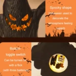 Halloween Ghost Face Tree Stump Lantern LED Candle Lights Decoration Holiday Ambience Ornament - Image 5