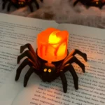 LED Halloween Spider Candle Light Electronic Ambient Decorative Night Lamp Desktop Ornament - Image 2