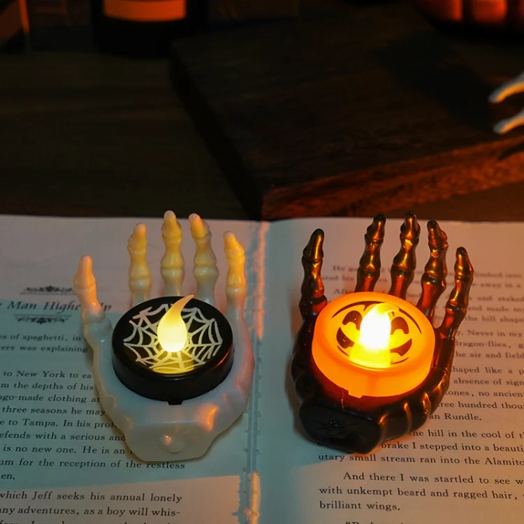 TBD06052662_B3.webp Halloween LED Candle Light Ghost Festival Decoration Palm Rest Night Light Horror Layout Prop - Image 4