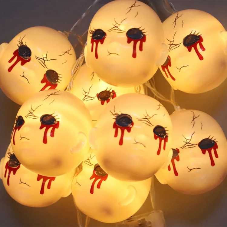LED Halloween Decoration Atmosphere Layout Ghost Face Light String