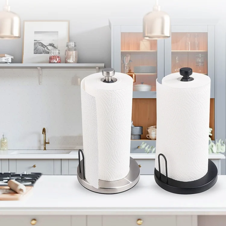 TBD06052674_B1.webp Household Stainless Steel Vertical Paper Towel Holder With Damping Dining Table Kitchen No Punch Paper Roll Holder - Image 2