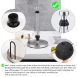 Household Stainless Steel Vertical Paper Towel Holder With Damping Dining Table Kitchen No Punch Paper Roll Holder - Image 4