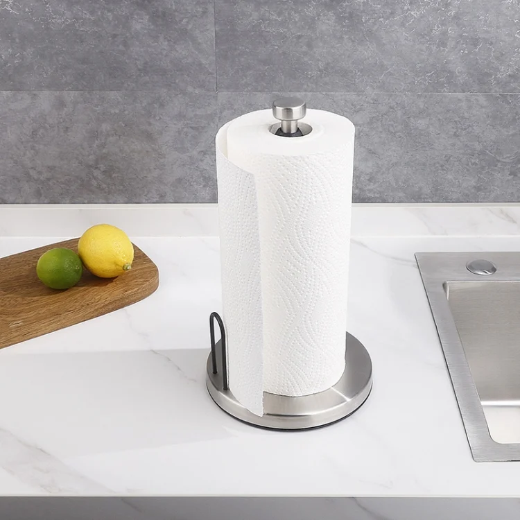 TBD06052674_B4.webp Household Stainless Steel Vertical Paper Towel Holder With Damping Dining Table Kitchen No Punch Paper Roll Holder - Image 5