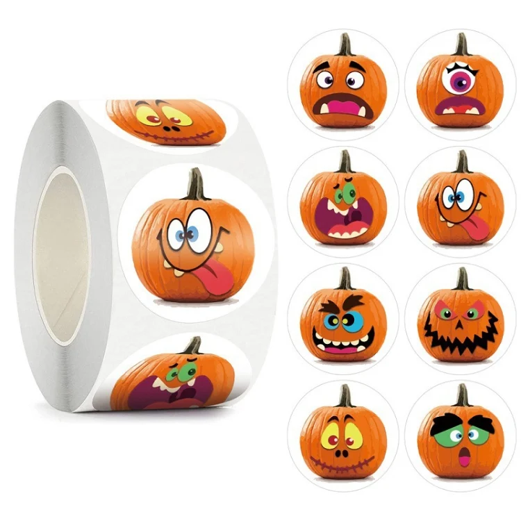 25mm Halloween Party Favors Label Stickers DIY Decorative Labels Cute Smile Pumpkin Seal Stickers