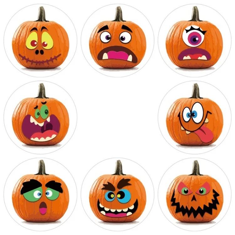 TBD06052678_B2.webp 25mm Halloween Party Favors Label Stickers DIY Decorative Labels Cute Smile Pumpkin Seal Stickers - Image 3