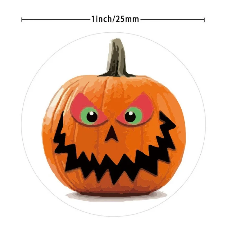 TBD06052678_B3.webp 25mm Halloween Party Favors Label Stickers DIY Decorative Labels Cute Smile Pumpkin Seal Stickers - Image 4