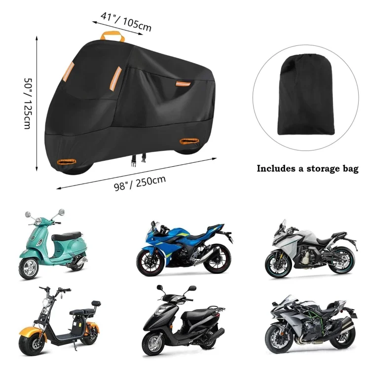 TBD06052700_B1.webp Motorcycle Rain Sun Protection Cover Oxford Cloth Dustproof With Anti-theft Buckle - Image 2