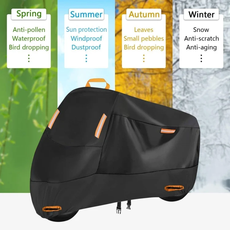 TBD06052700_B3.webp Motorcycle Rain Sun Protection Cover Oxford Cloth Dustproof With Anti-theft Buckle - Image 4