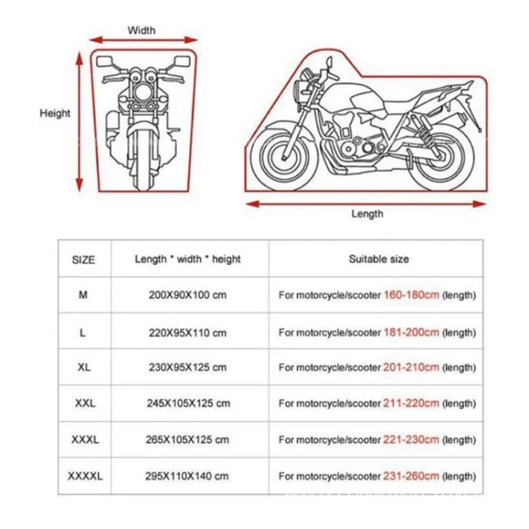 TBD06052700_B7.webp Motorcycle Rain Sun Protection Cover Oxford Cloth Dustproof With Anti-theft Buckle - Image 8