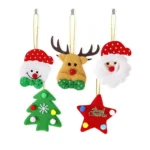 Christmas Tree Pendant Cartoon Santa Claus Elk Snowman Pentagram Plush Dolls Hanging Ornaments