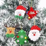 Christmas Tree Pendant Cartoon Santa Claus Elk Snowman Pentagram Plush Dolls Hanging Ornaments - Image 2