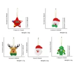 Christmas Tree Pendant Cartoon Santa Claus Elk Snowman Pentagram Plush Dolls Hanging Ornaments - Image 3