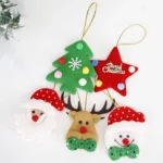 Christmas Tree Pendant Cartoon Santa Claus Elk Snowman Pentagram Plush Dolls Hanging Ornaments - Image 4
