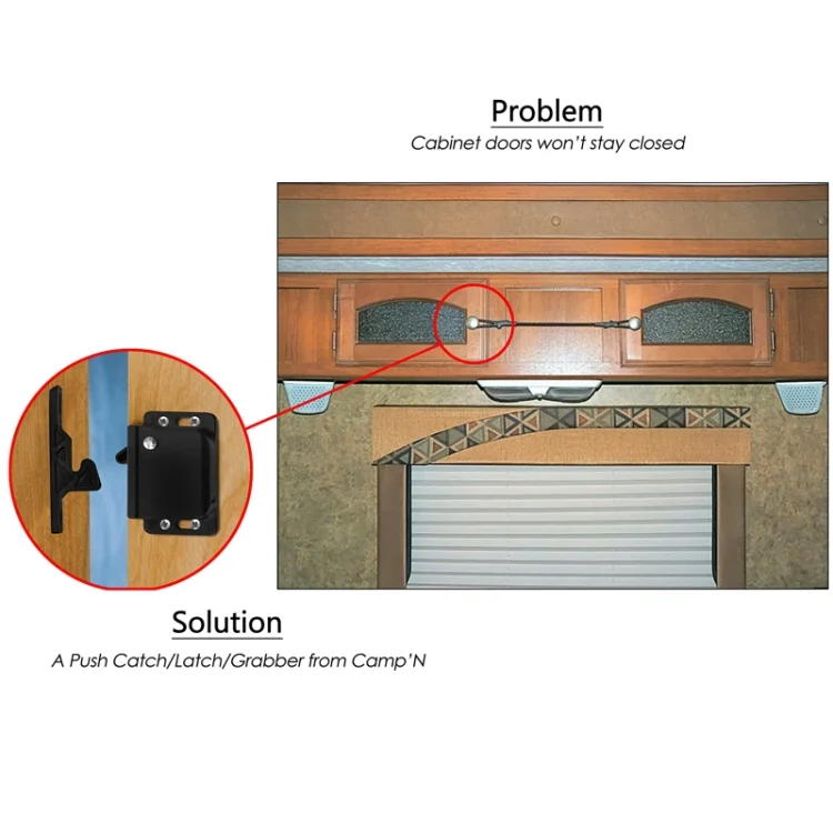 TBD06052722_4.webp 8pcs /Set RV Accessories Side-Mounted Door Lock Grab Cabinet Latch - Image 5