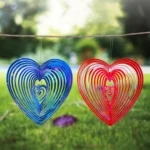 Outdoor Wind Chime Heart Shape Bird Repeller Garden Decoration Bird Catcher - Image 2