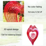 Outdoor Wind Chime Heart Shape Bird Repeller Garden Decoration Bird Catcher - Image 4