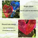 Outdoor Wind Chime Heart Shape Bird Repeller Garden Decoration Bird Catcher - Image 5