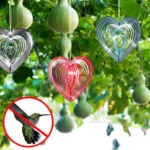 Outdoor Wind Chime Heart Shape Bird Repeller Garden Decoration Bird Catcher - Image 6
