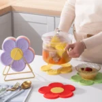 Household Cherry Blossom Silicone Heat Insulating Mat Kitchen High Temperature Resistant Baking Placemat - Image 2