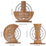 Wooden Manual Rotating Perpetual Calendar Home Decoration Ornaments - Image 4
