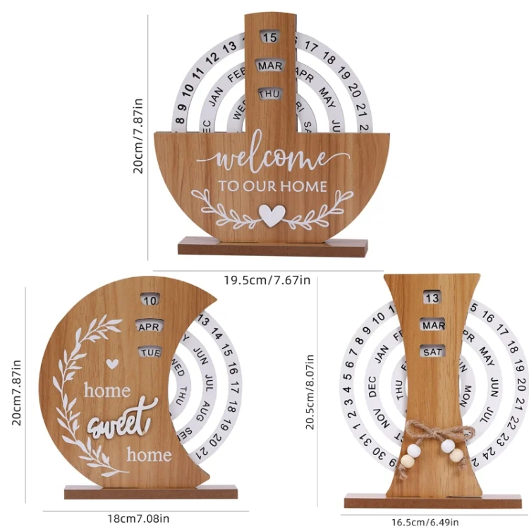 TBD06052834_B3.webp Wooden Manual Rotating Perpetual Calendar Home Decoration Ornaments - Image 4