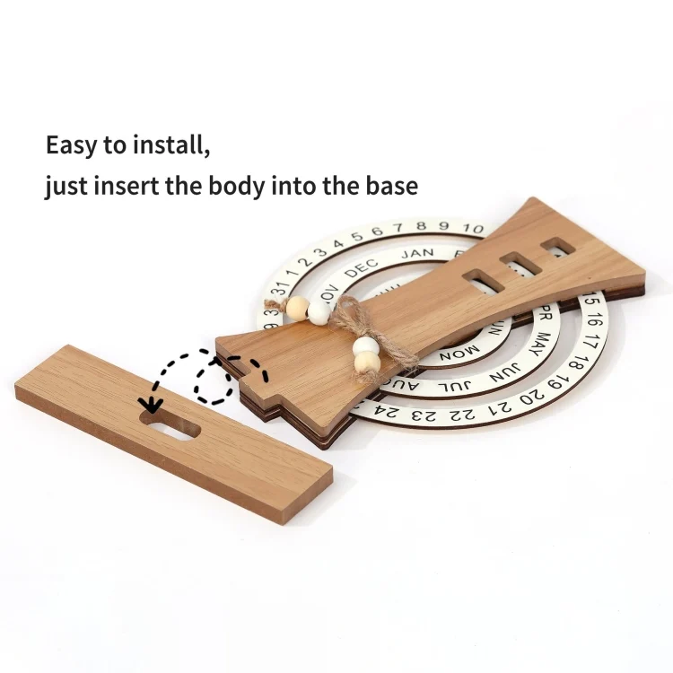 TBD06052834_B4.webp Wooden Manual Rotating Perpetual Calendar Home Decoration Ornaments - Image 5