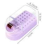 30 Holes Nail Art Drill Bits Storage Box Dustproof Display Rack With Cleaning Brush - Image 3
