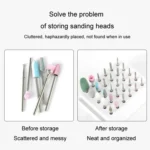 30 Holes Nail Art Drill Bits Storage Box Dustproof Display Rack With Cleaning Brush - Image 5