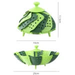 Household Foldable Plastic Lotus Steamer Kitchen Drainage Vegetable Storage Basket - Image 3