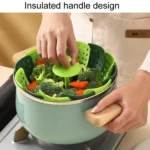 Household Foldable Plastic Lotus Steamer Kitchen Drainage Vegetable Storage Basket - Image 6