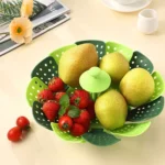 Household Foldable Plastic Lotus Steamer Kitchen Drainage Vegetable Storage Basket - Image 8