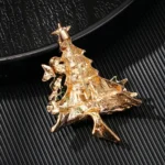 Christmas Brooch Fall Winter Jacket Sweater Pin Ornament Christmas Tree Corsage With Diamonds - Image 4