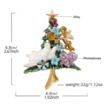 Christmas Brooch Fall Winter Jacket Sweater Pin Ornament Christmas Tree Corsage With Diamonds - Image 5